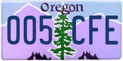 OR license plate 005CFE
