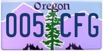 OR license plate 005CFG