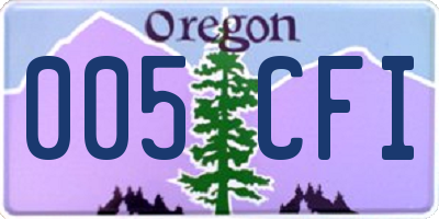 OR license plate 005CFI