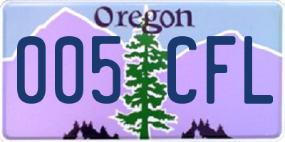 OR license plate 005CFL