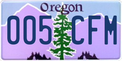 OR license plate 005CFM