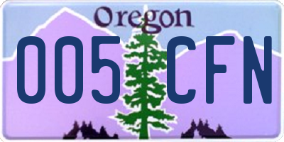 OR license plate 005CFN