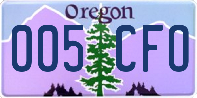 OR license plate 005CFO
