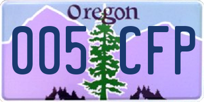 OR license plate 005CFP