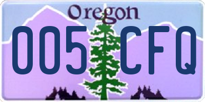 OR license plate 005CFQ