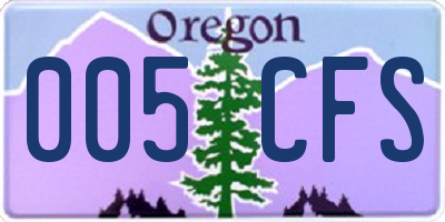 OR license plate 005CFS