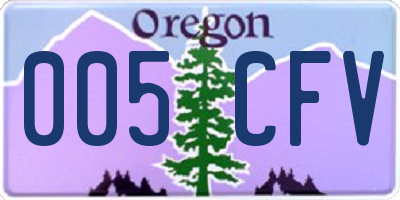 OR license plate 005CFV