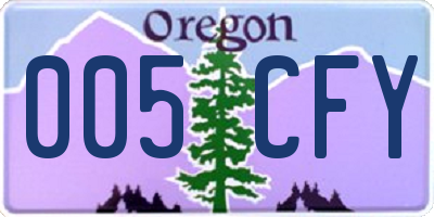 OR license plate 005CFY
