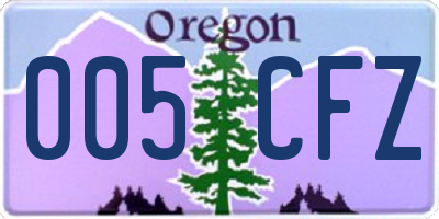 OR license plate 005CFZ