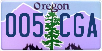 OR license plate 005CGA