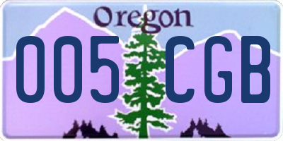 OR license plate 005CGB