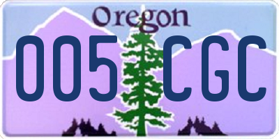 OR license plate 005CGC