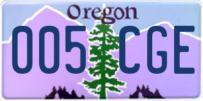 OR license plate 005CGE