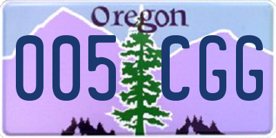 OR license plate 005CGG