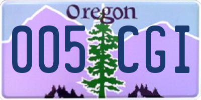 OR license plate 005CGI