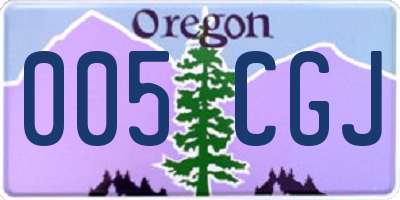 OR license plate 005CGJ