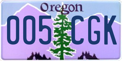 OR license plate 005CGK