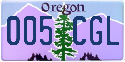 OR license plate 005CGL