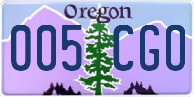 OR license plate 005CGO