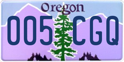OR license plate 005CGQ