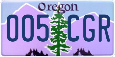 OR license plate 005CGR
