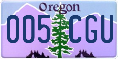 OR license plate 005CGU