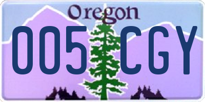 OR license plate 005CGY