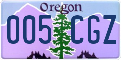 OR license plate 005CGZ
