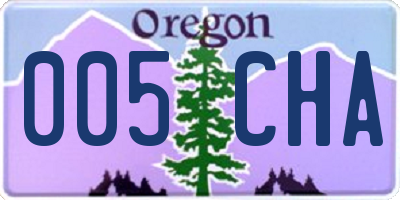 OR license plate 005CHA
