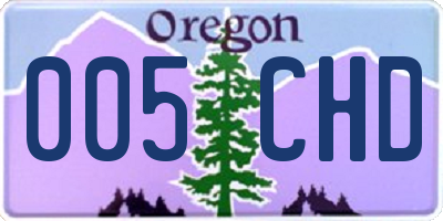 OR license plate 005CHD