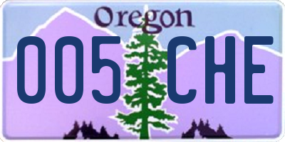 OR license plate 005CHE