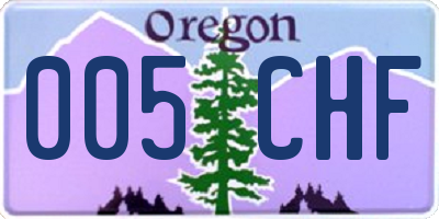 OR license plate 005CHF