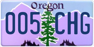 OR license plate 005CHG