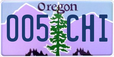 OR license plate 005CHI