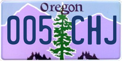 OR license plate 005CHJ