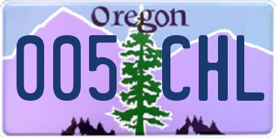 OR license plate 005CHL