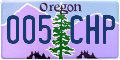 OR license plate 005CHP