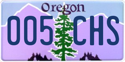 OR license plate 005CHS