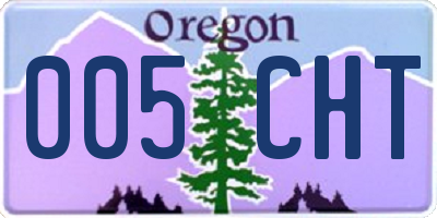 OR license plate 005CHT