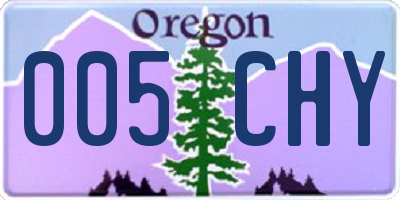 OR license plate 005CHY