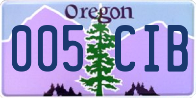 OR license plate 005CIB