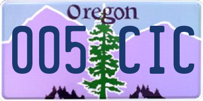 OR license plate 005CIC