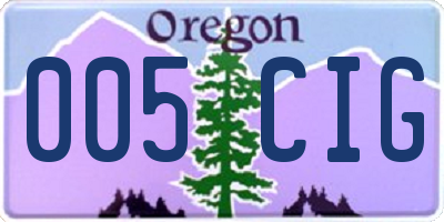 OR license plate 005CIG