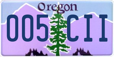 OR license plate 005CII