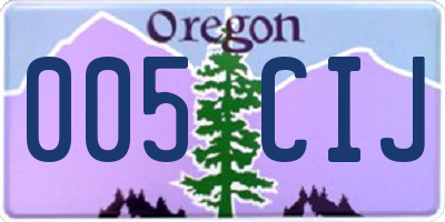 OR license plate 005CIJ