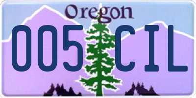 OR license plate 005CIL