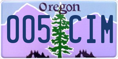OR license plate 005CIM