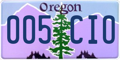 OR license plate 005CIO