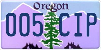 OR license plate 005CIP