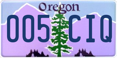 OR license plate 005CIQ